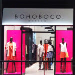 monochrome fashion boutique interior, Bohoboco window display 2017, polish fashion brand, store dressing, warsaw, galeria mokotow