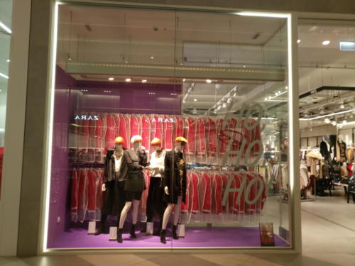 Stradivarius window display. December 2018. Cracow, Poland