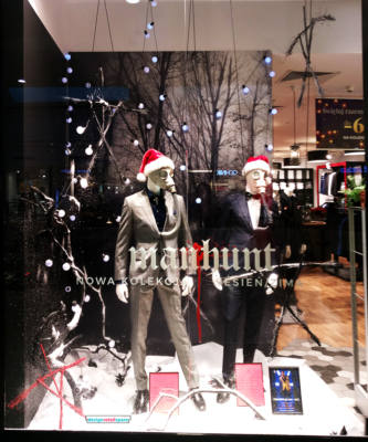 Guns and Toxidos window display. December 2018. Warsaw, Poland