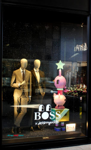 Hugo Boss window display. December 2018. Palo Alto, California, USA