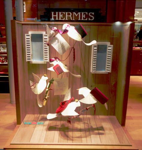 Hermes window display. December 2018. Dublin, Ireland