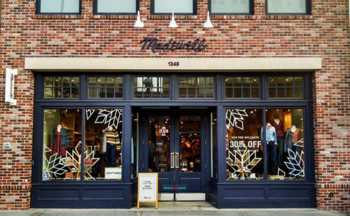 Madewell, Christmas 2018 window display, Santa Monica, California, United States