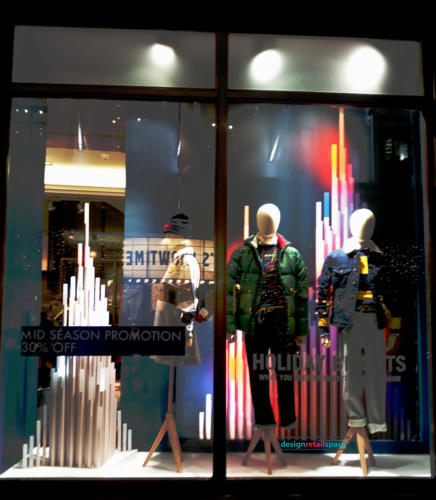 Tommy Hilfiger, Christmas 2018 window display.Dublin, Ireland