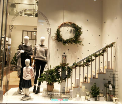 The White Company Christmas 2018 window display. Dublin, Ireland