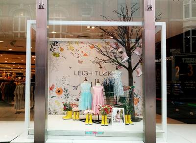 Dunnes Stores window display tree yellow wellies