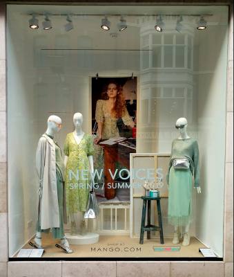 Mango green window display