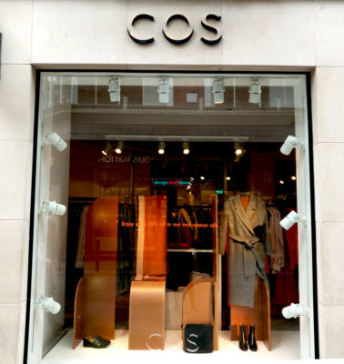 Cos, brown window display
