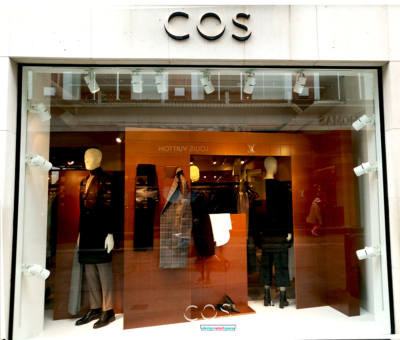 Cos, brown window display